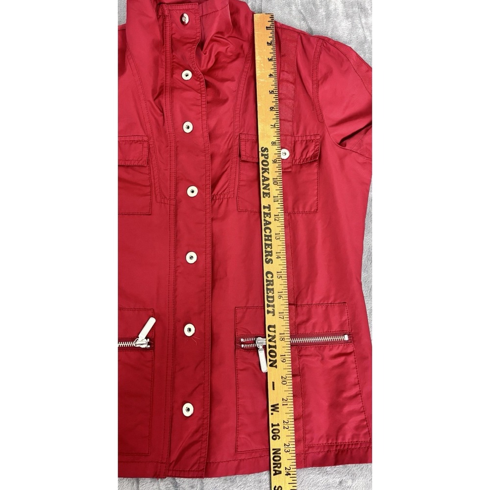 CAbi Red Utility Jacket Women Small‎ Cotton Nylon Snap Zip Pockets - Picture 9 of 11
